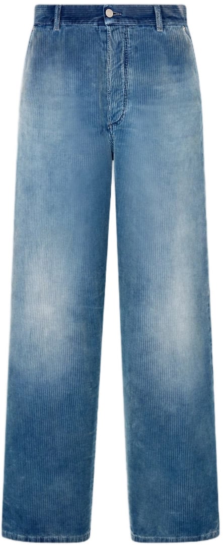 Dior Wide-Leg Faded Blue Denim Jeans Blauw
