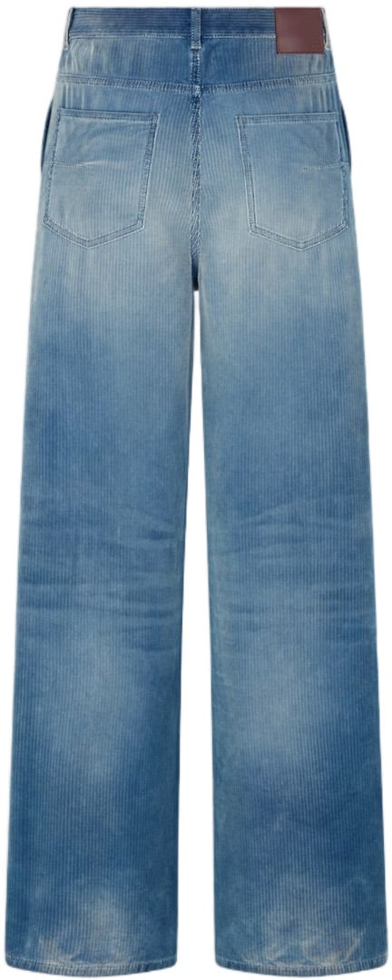 Dior Wide-Leg Faded Blue Denim Jeans Blauw