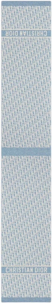 Dior Long Cashmere Jacquard Pattern Scarf Grijs