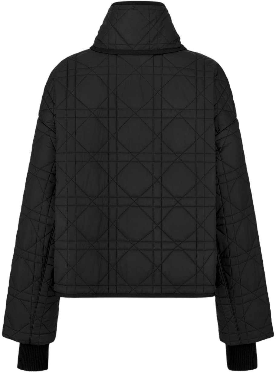 Dior Quilted Black Cropped Boxy Coat Zwart