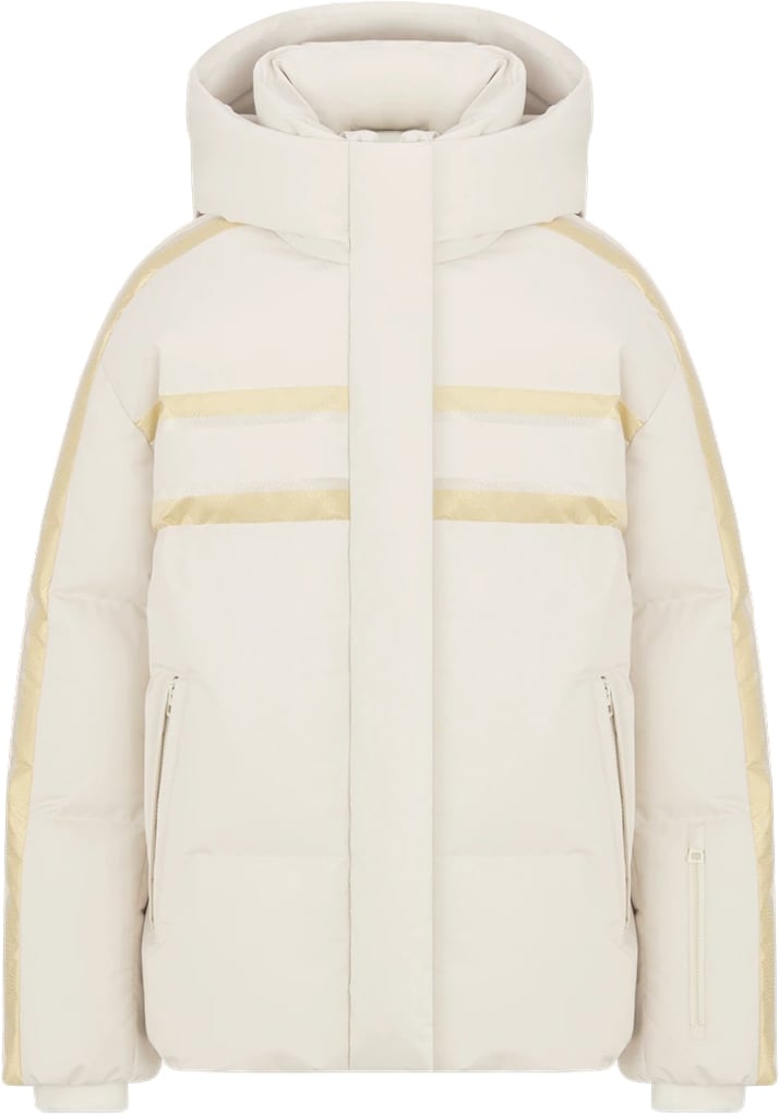 Dior White Padded High Collar Star Jacket Neutraal