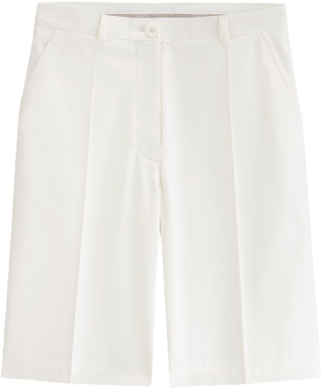 Dior White Tailored Minimalist Embossed Logo Shorts Neutraal