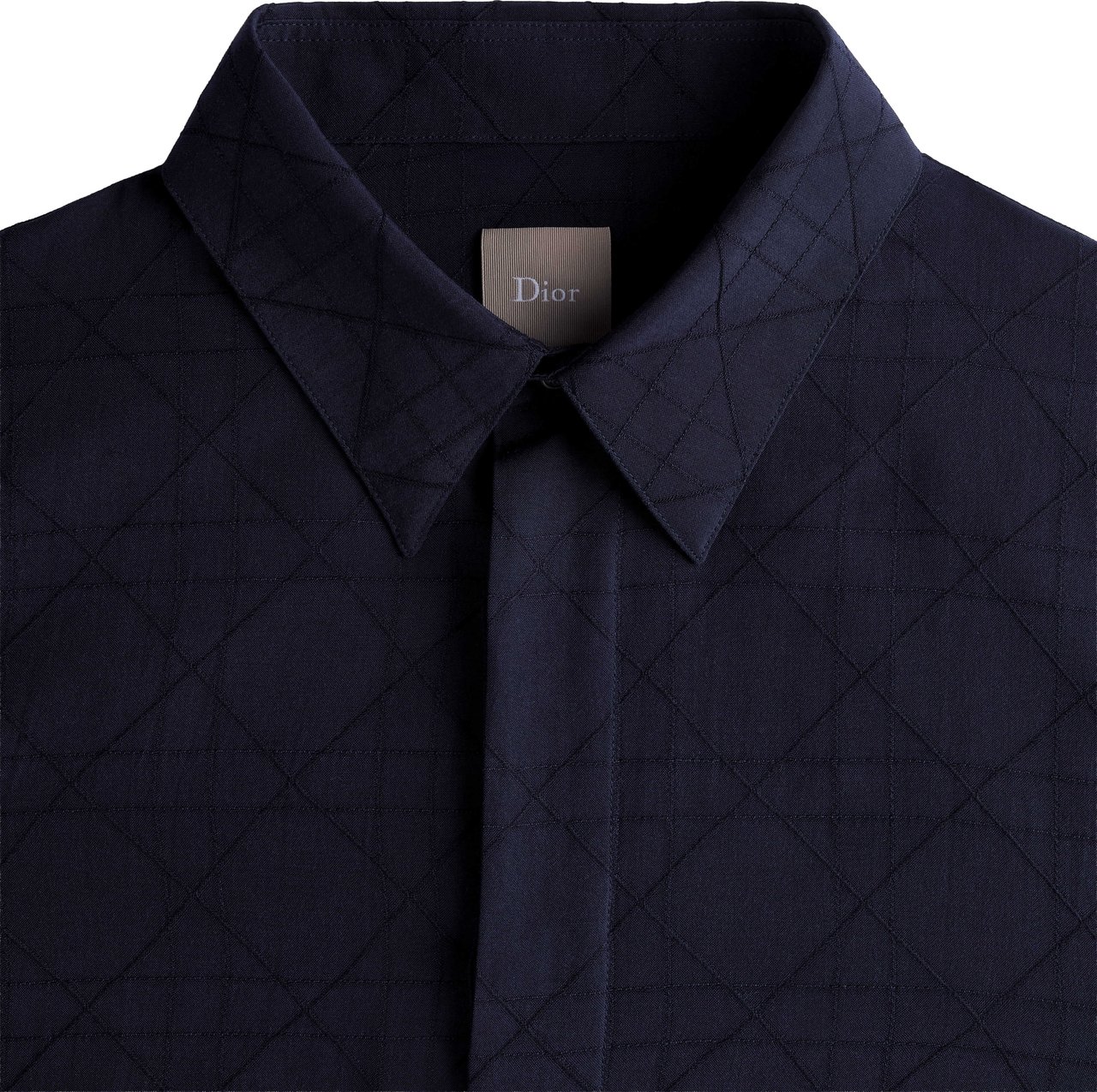 Dior Short-Sleeve Woven Shirt With Tonal Geometric Pattern Zwart