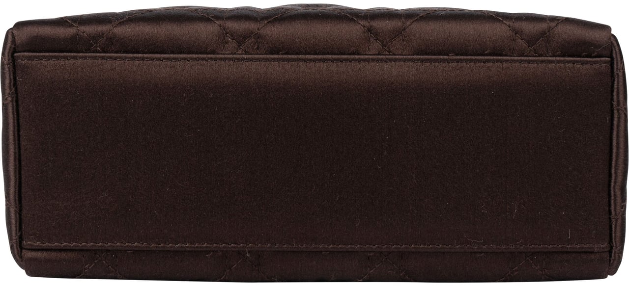 Dior Christian Dior Limited Quilted Satin Crystal Lady Dior Handbag Bruin