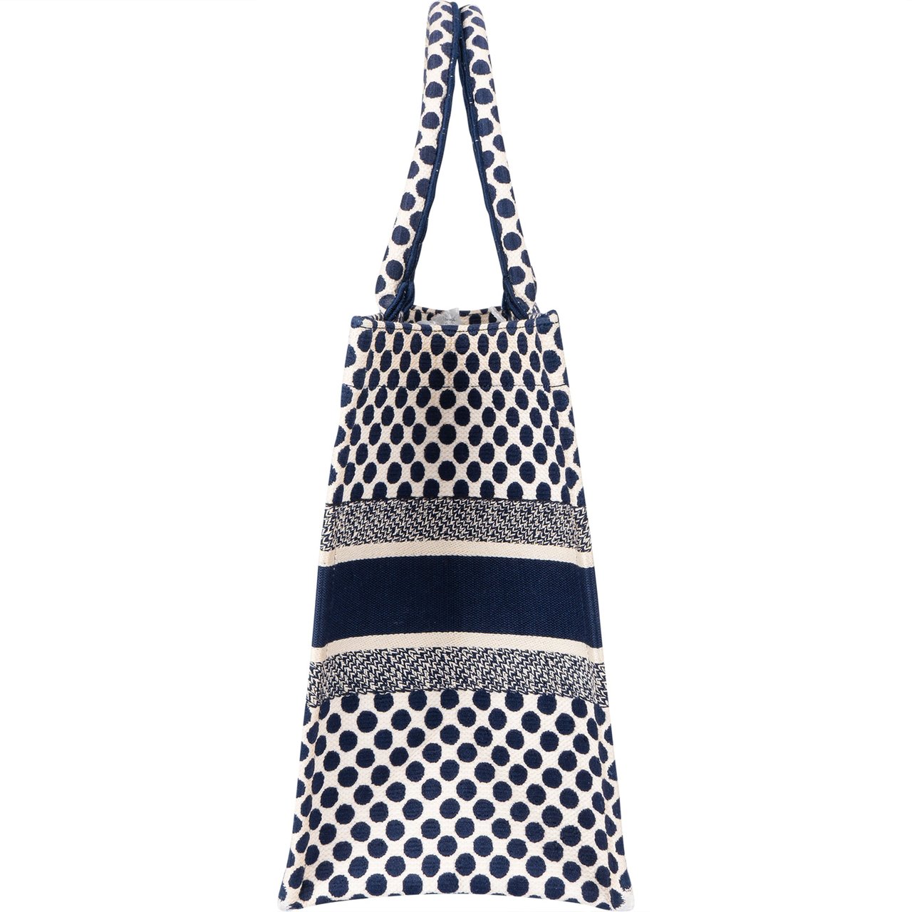 Dior Christian Dior Dots Monogram Cotton Medium Tote Bag Blauw