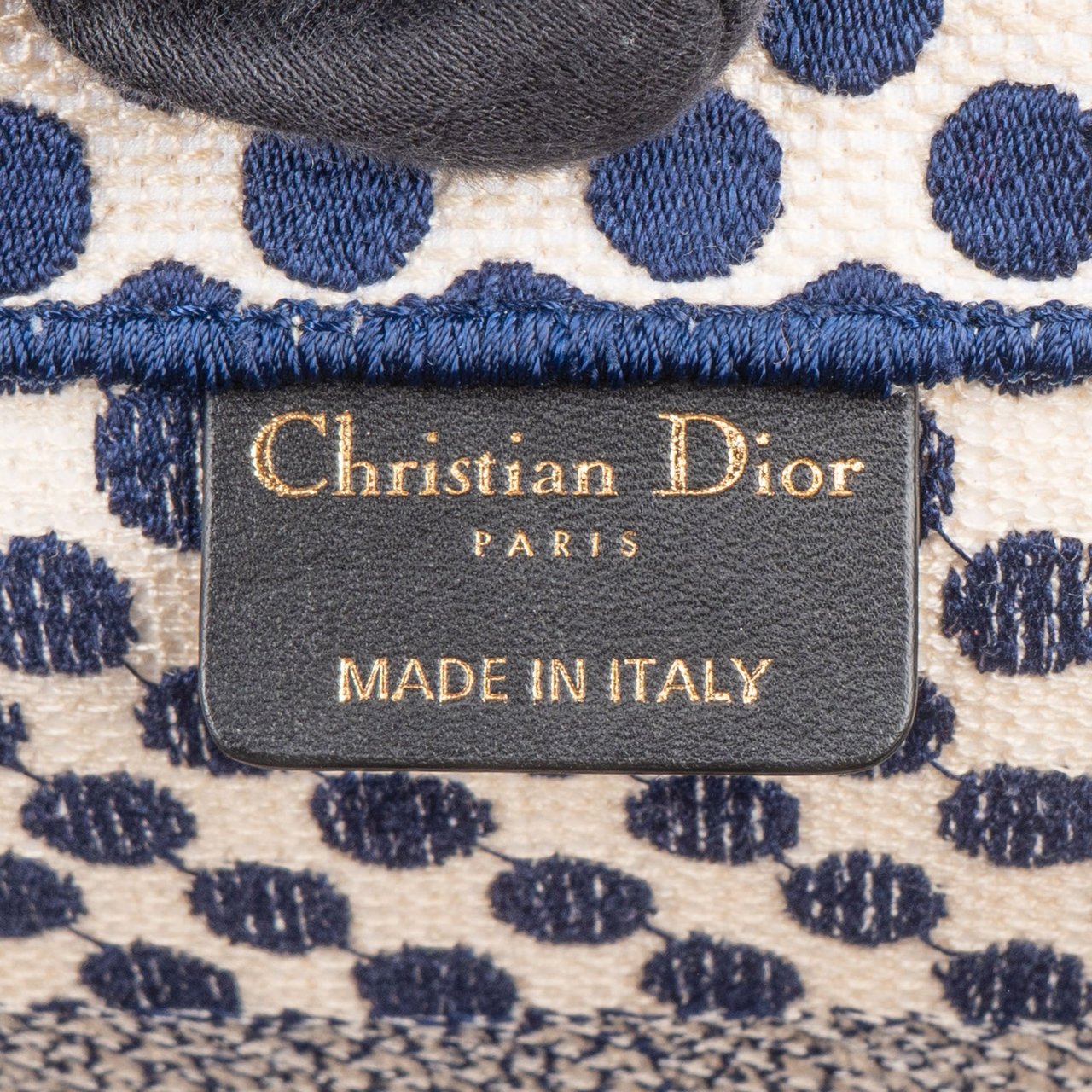 Dior Christian Dior Dots Monogram Cotton Medium Tote Bag Blauw