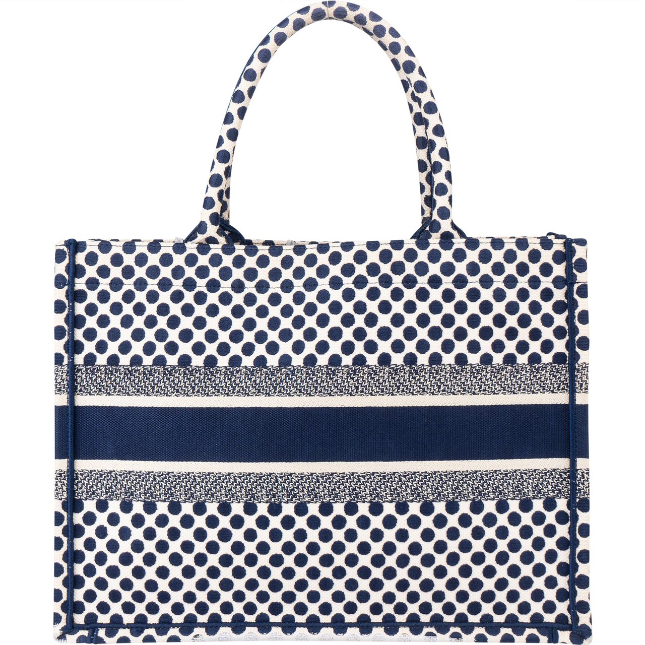 Dior Christian Dior Dots Monogram Cotton Medium Tote Bag Blauw