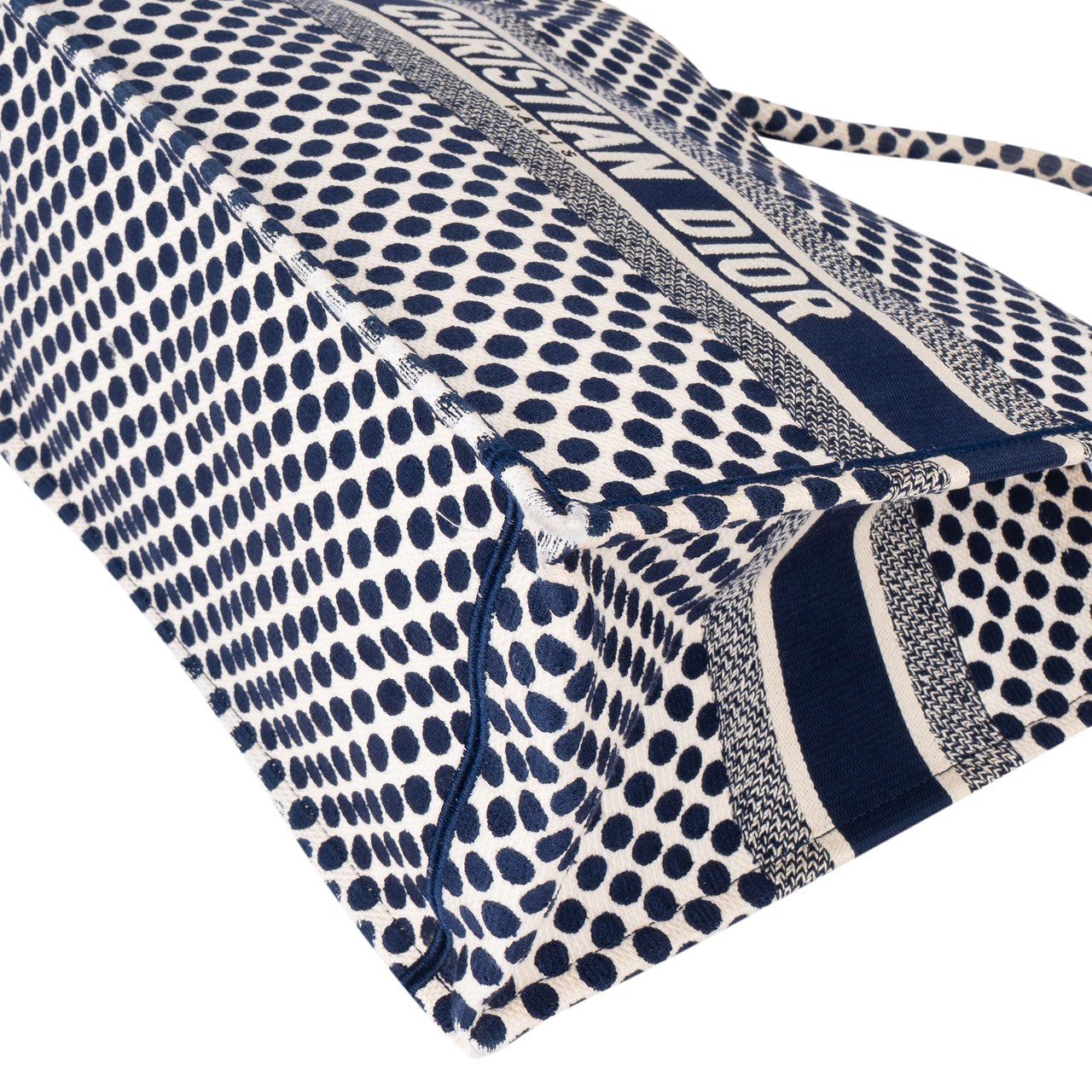 Dior Christian Dior Dots Monogram Cotton Medium Tote Bag Blauw