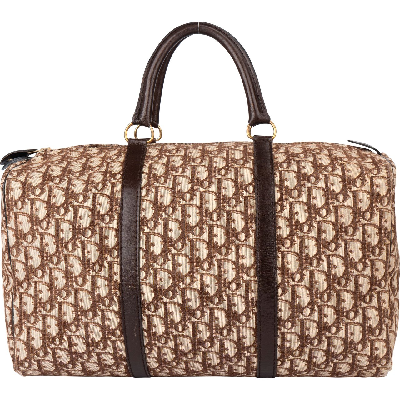 Dior Christian Dior Trotter Monogram Boston 40 Handbag Bruin