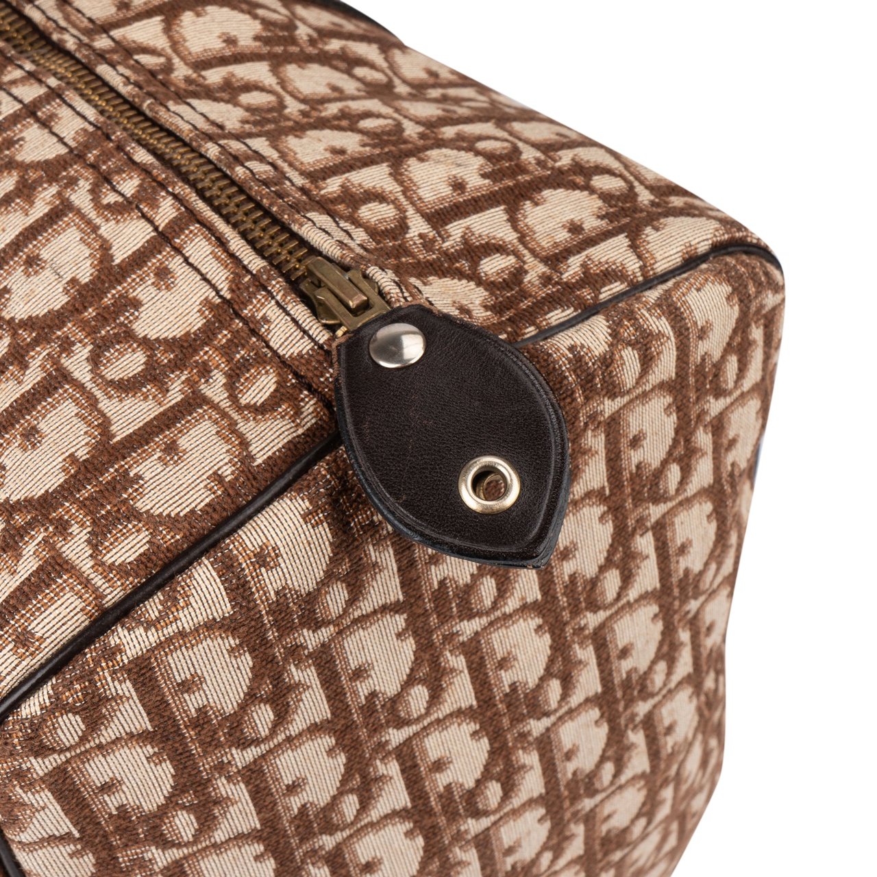 Dior Christian Dior Trotter Monogram Boston 40 Handbag Bruin