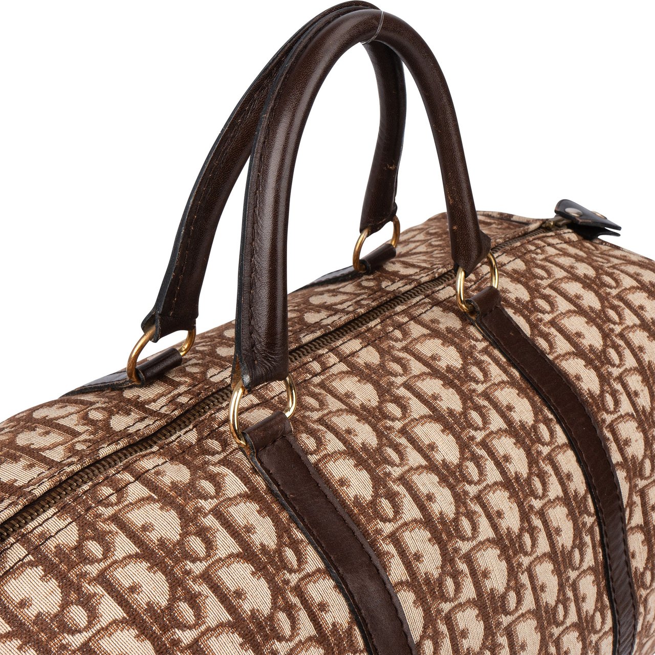 Dior Christian Dior Trotter Monogram Boston 40 Handbag Bruin