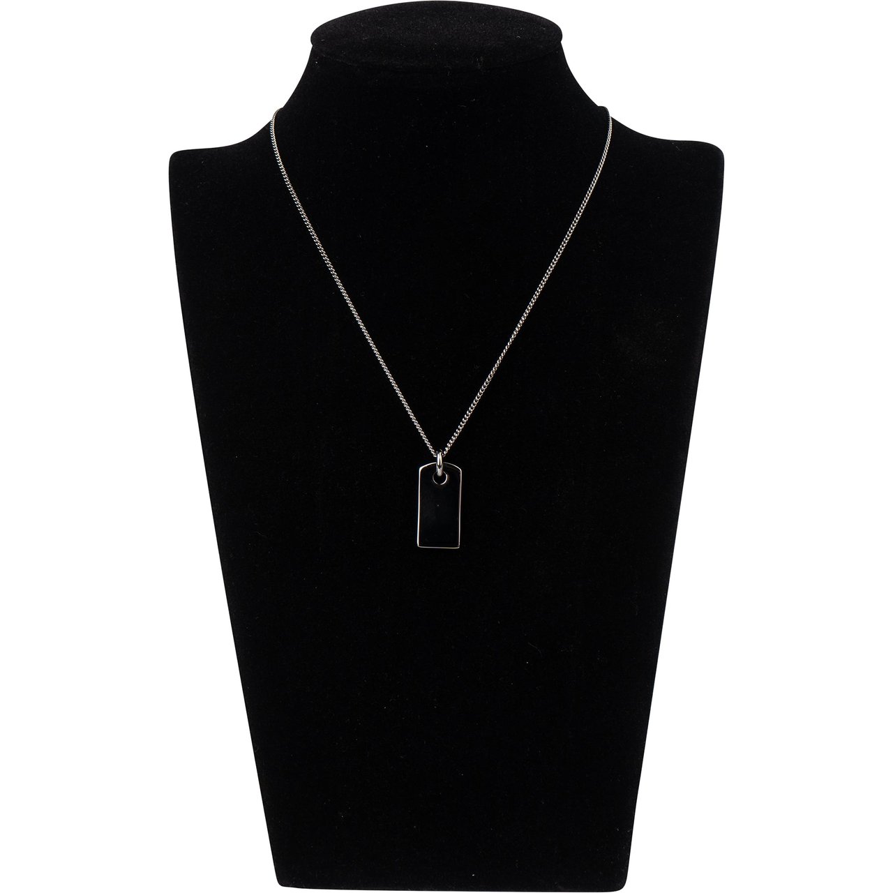 Dior Christian Dior Space Grey Dog Tag Necklace Donkergrijs