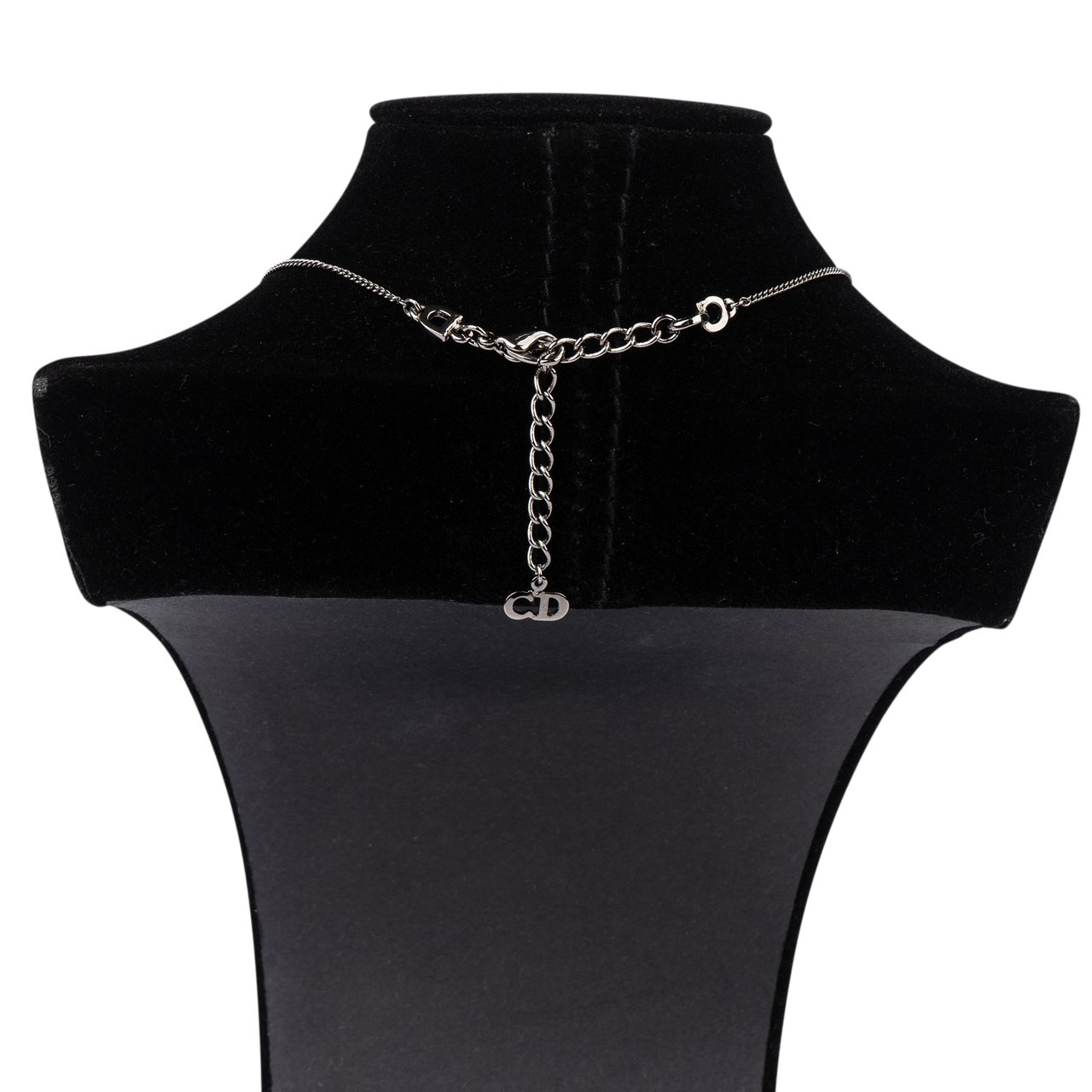 Dior Christian Dior Space Grey Dog Tag Necklace Donkergrijs