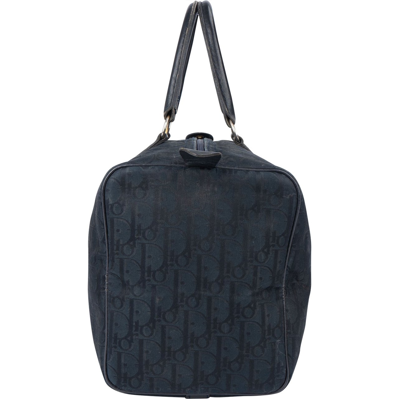 Dior Christian Dior Satin Trotter Monogram Boston 30 Handbag Blauw