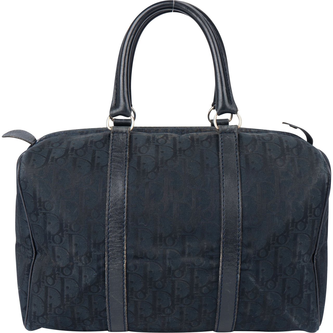 Dior Christian Dior Satin Trotter Monogram Boston 30 Handbag Blauw