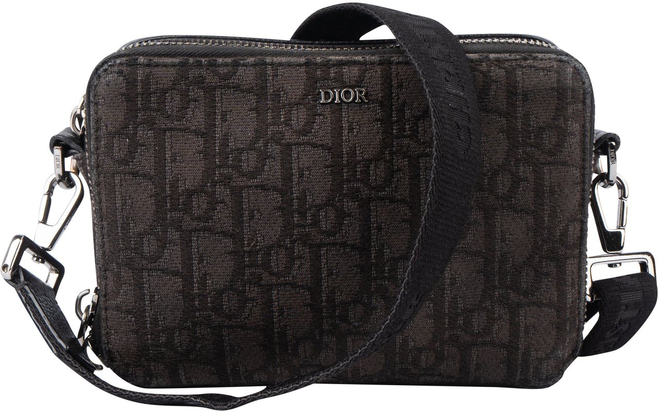Dior Christian Dior Trotter Monogram Homme Crossbody Bag Zwart