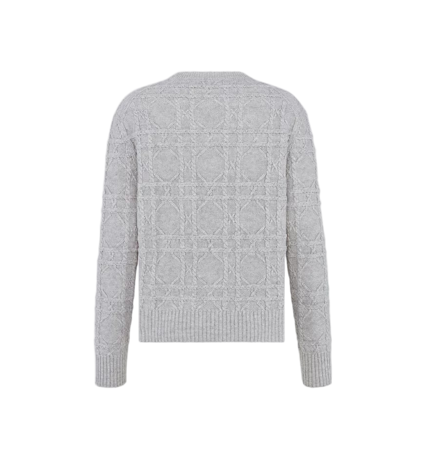 Dior Textured Geometric Pattern Knit Top Wit