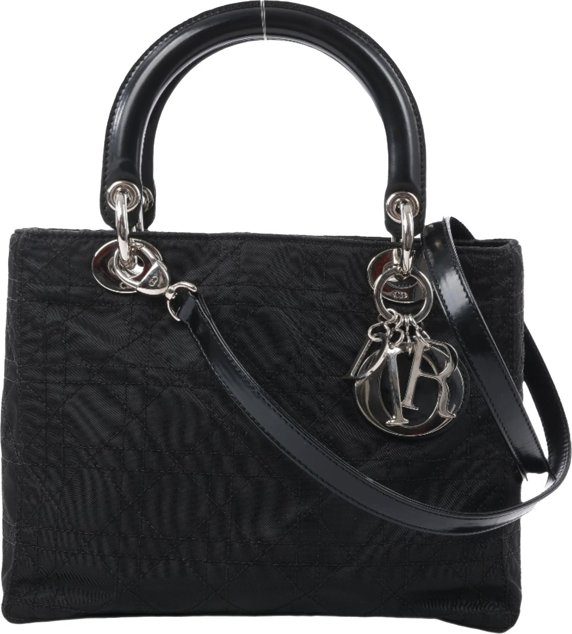 Dior Dior Lady Dior Cannage Nylon Handbag in Black Zwart
