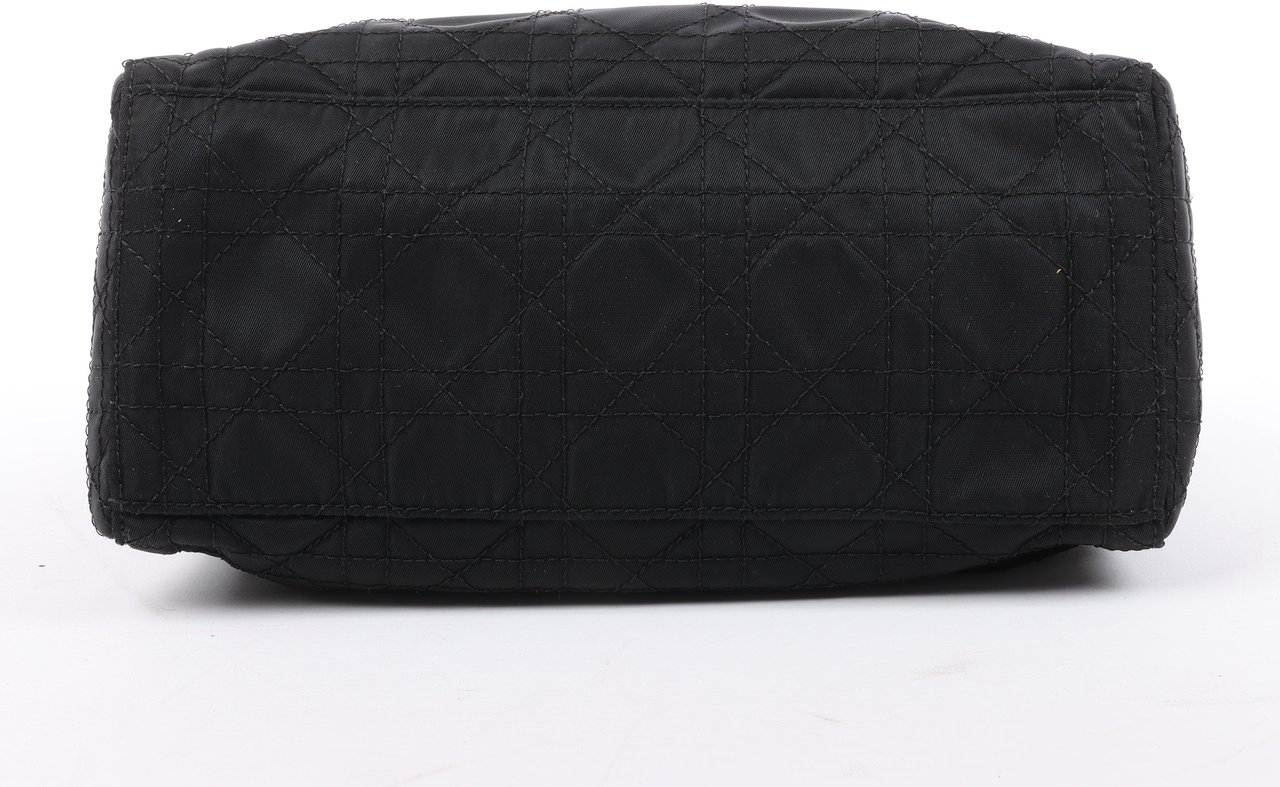 Dior Dior Lady Dior Cannage Nylon Handbag in Black Zwart