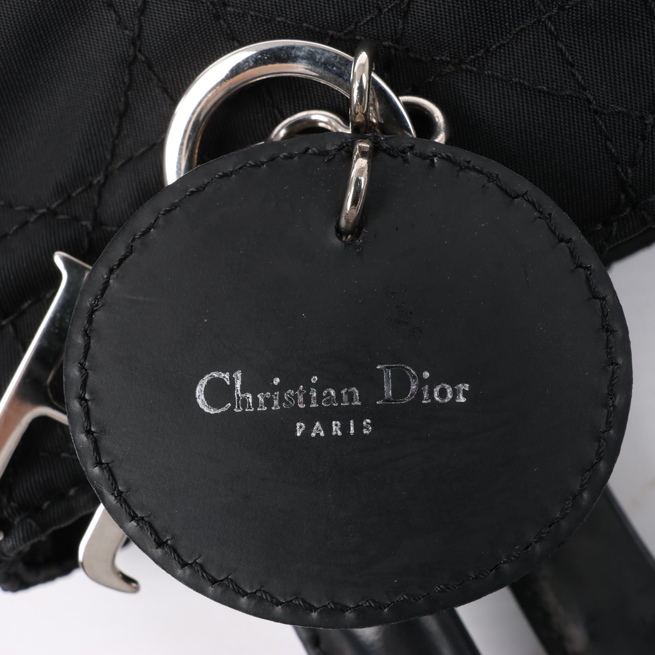 Dior Dior Lady Dior Cannage Nylon Handbag in Black Zwart