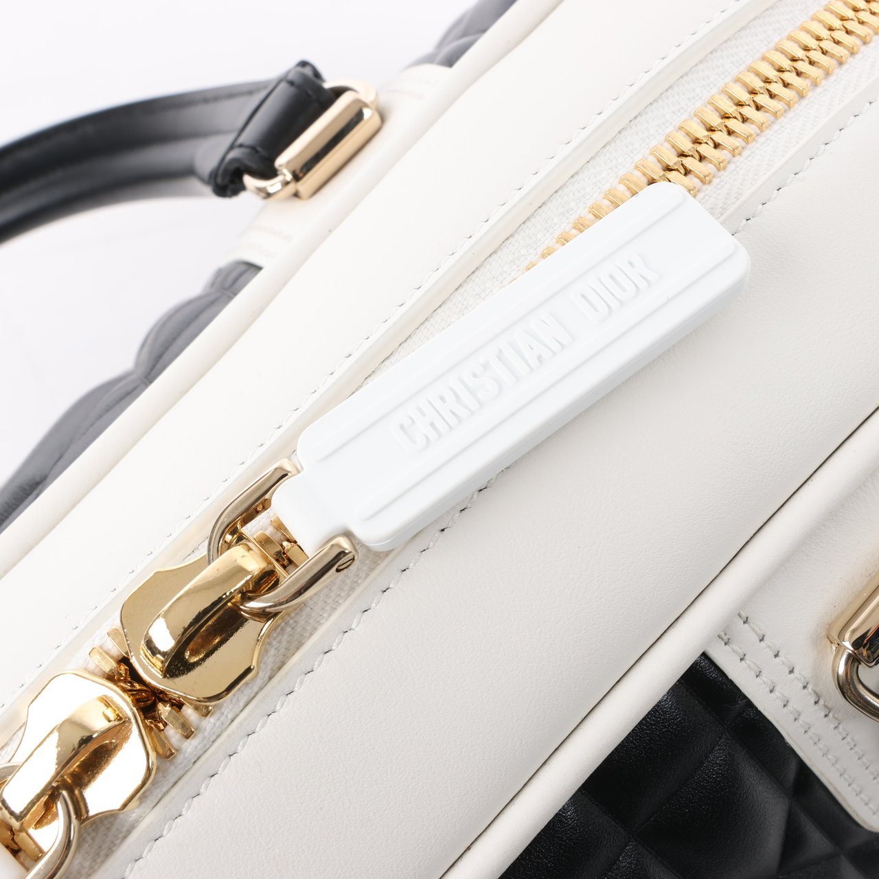 Dior Dior Large Dior Vibe Zip Bowling Bag in Black x White Divers