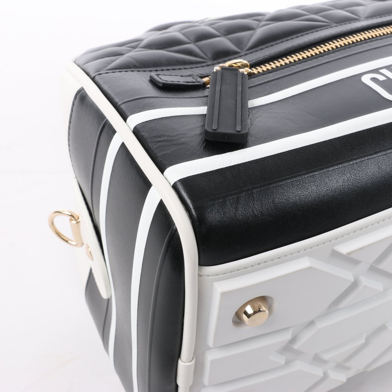 Dior Dior Large Dior Vibe Zip Bowling Bag in Black x White Divers