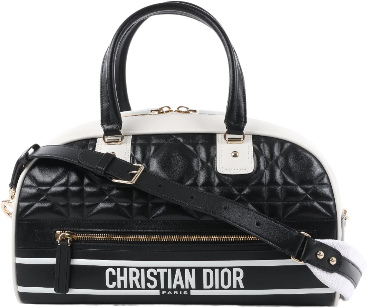 Dior Dior Large Dior Vibe Zip Bowling Bag in Black x White Divers