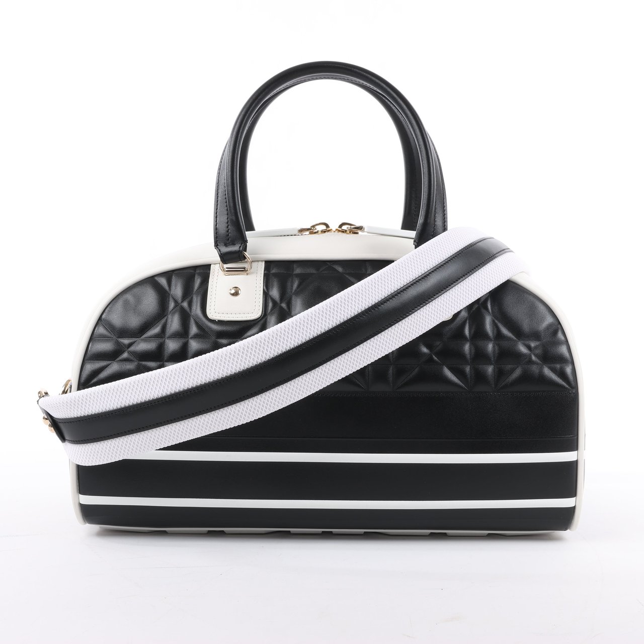 Dior Dior Large Dior Vibe Zip Bowling Bag in Black x White Divers