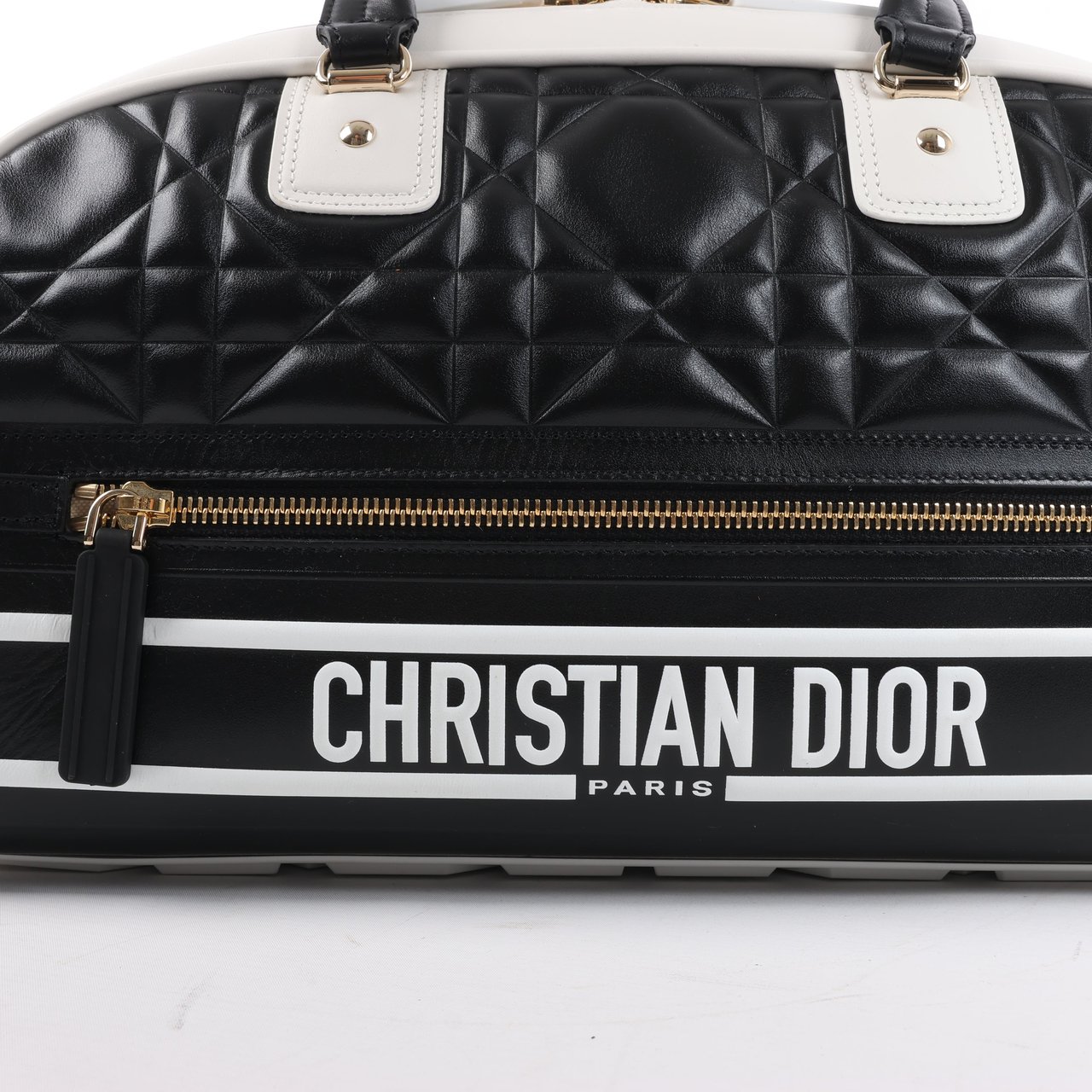 Dior Dior Large Dior Vibe Zip Bowling Bag in Black x White Divers