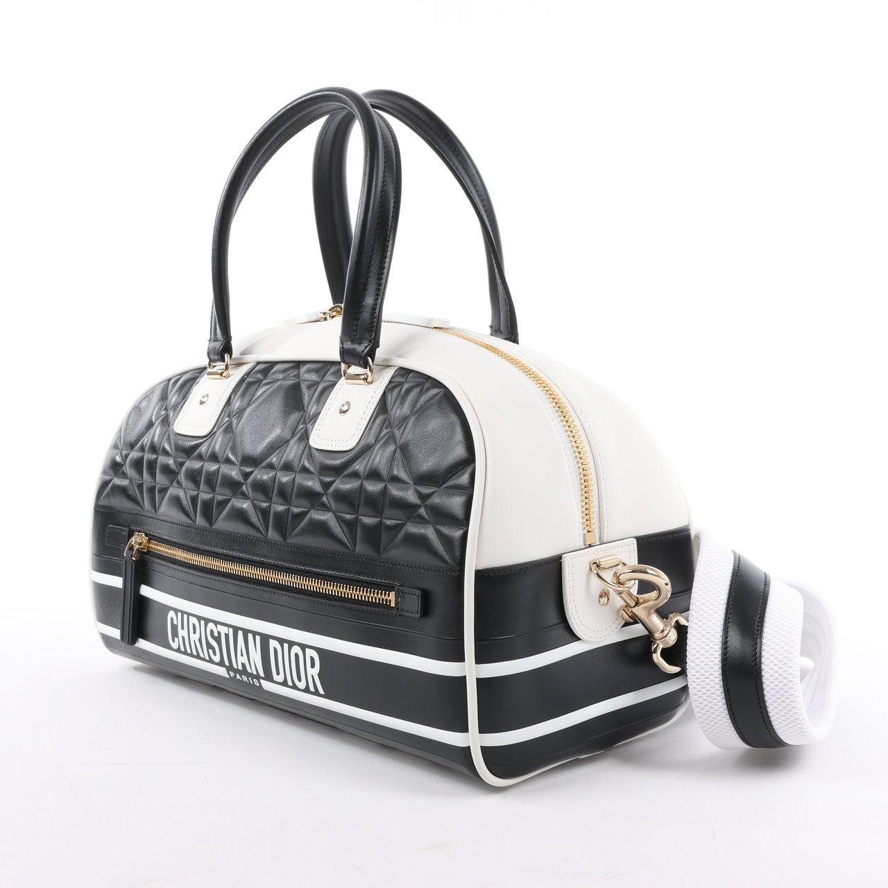 Dior Dior Large Dior Vibe Zip Bowling Bag in Black x White Divers