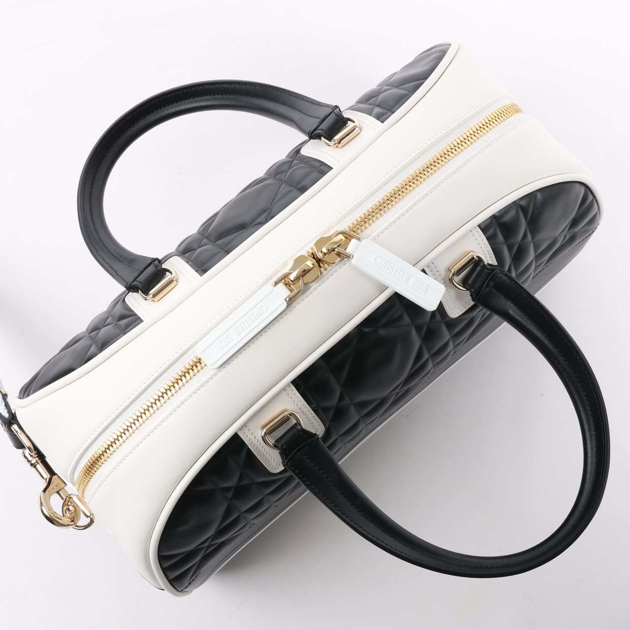 Dior Dior Large Dior Vibe Zip Bowling Bag in Black x White Divers