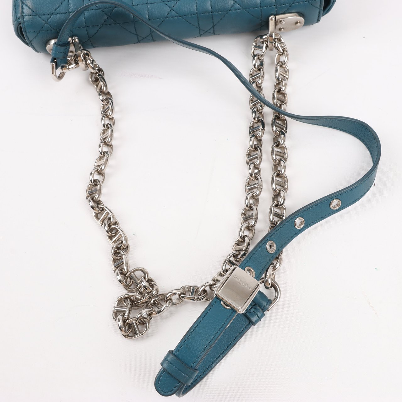 Dior Dior Caro Leather Chain Shoulder Bag in Blue Blauw
