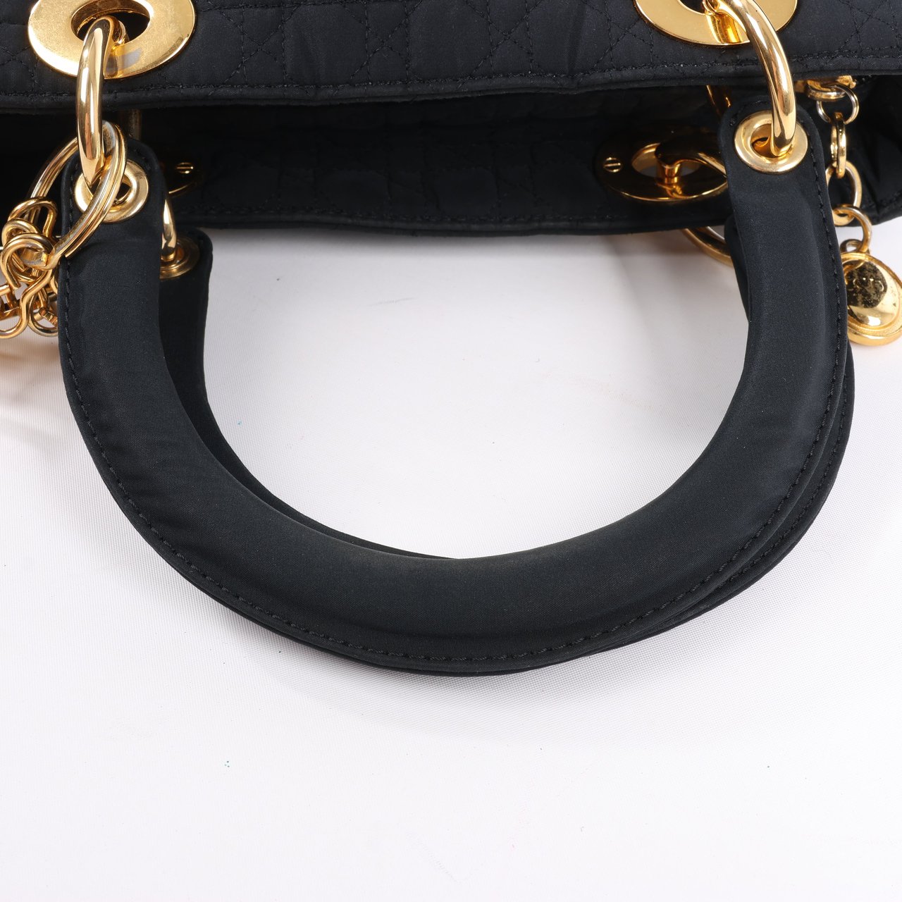 Dior Dior Lady Dior Cannage Nylon Handbag in Black Zwart