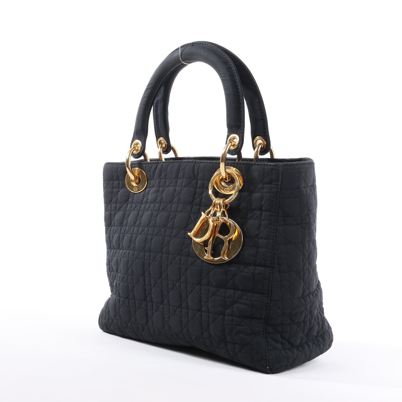 Dior Dior Lady Dior Cannage Nylon Handbag in Black Zwart