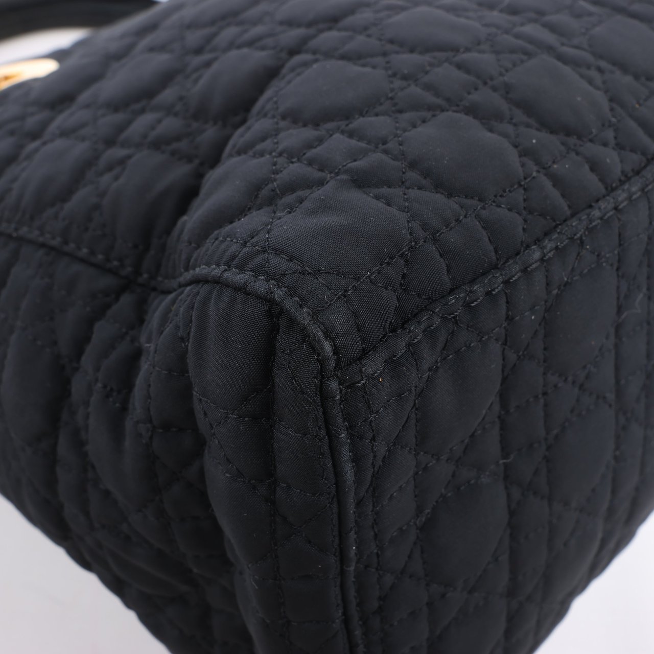 Dior Dior Lady Dior Cannage Nylon Handbag in Black Zwart