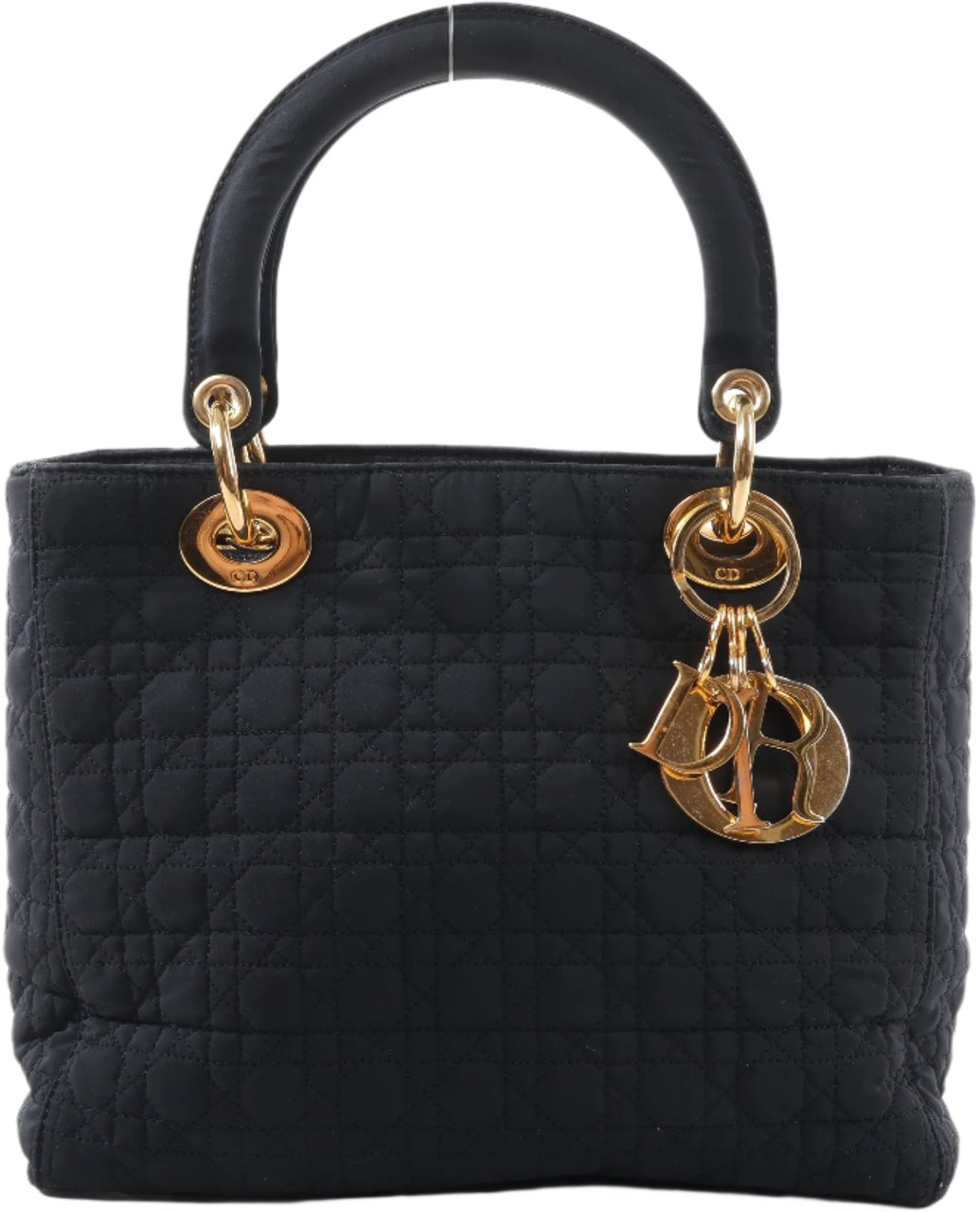 Dior Dior Lady Dior Cannage Nylon Handbag in Black Zwart