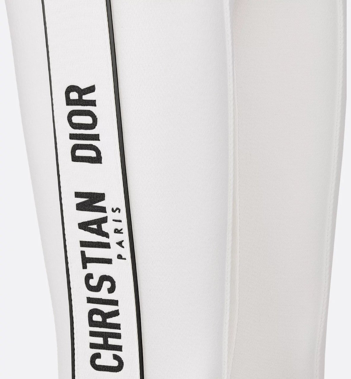 Dior White Slim-Fit Side Stripe Logo Pants Wit