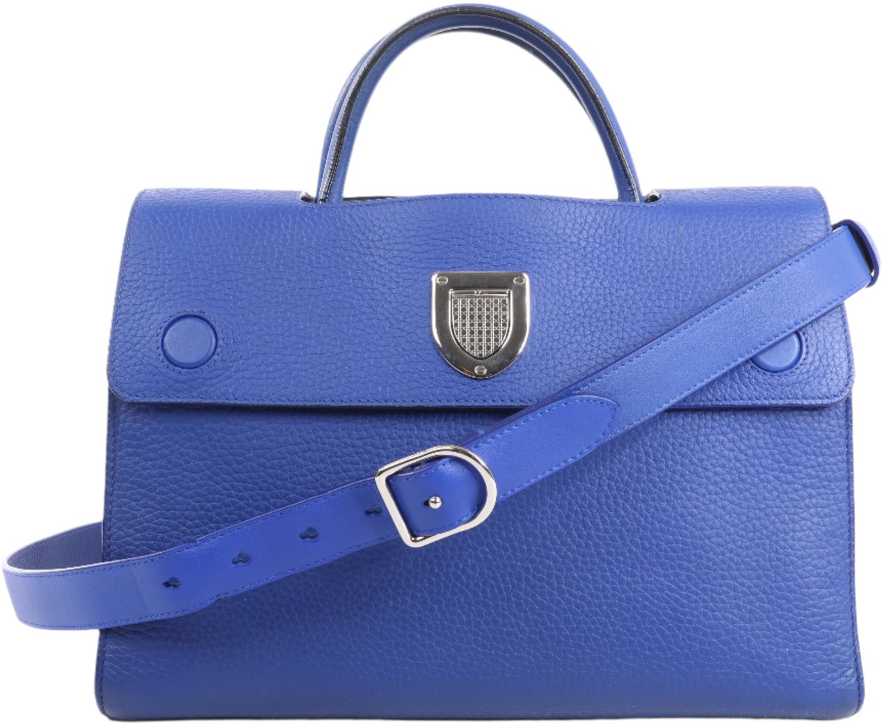 Dior Dior Diorever Medium Leather 2Way Handbag in Blue Blauw
