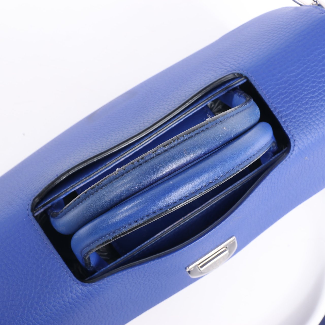 Dior Dior Diorever Medium Leather 2Way Handbag in Blue Blauw