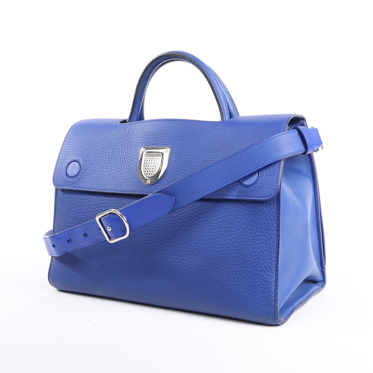 Dior Dior Diorever Medium Leather 2Way Handbag in Blue Blauw
