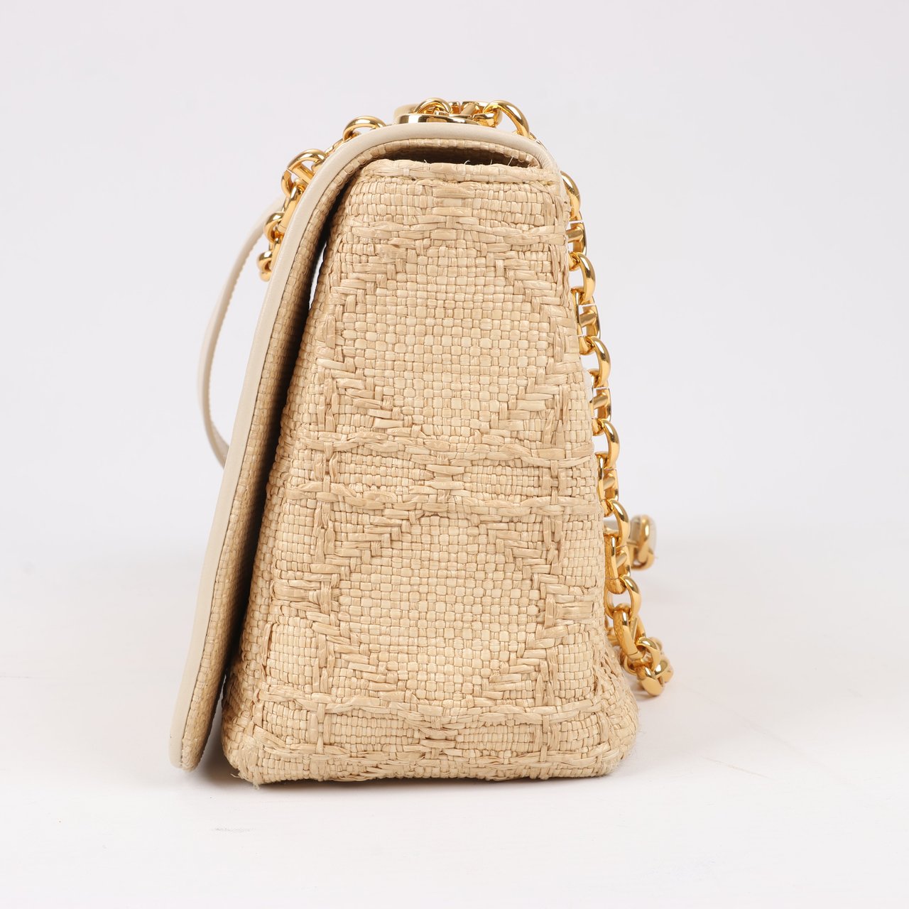 Dior Dior Caro Raffia x Leather Medium Shoulder Bag in Beige Beige