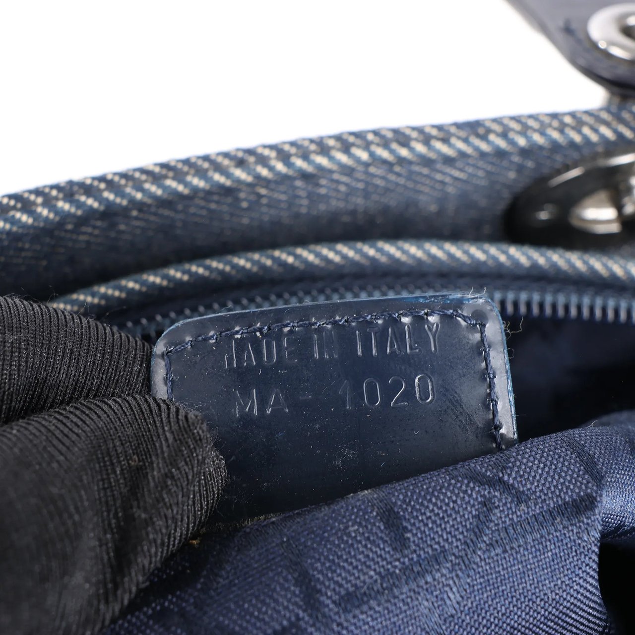 Dior Dior Lady Dior Dennim x Leather Cannage Large Handbag in Navy Blue Navy