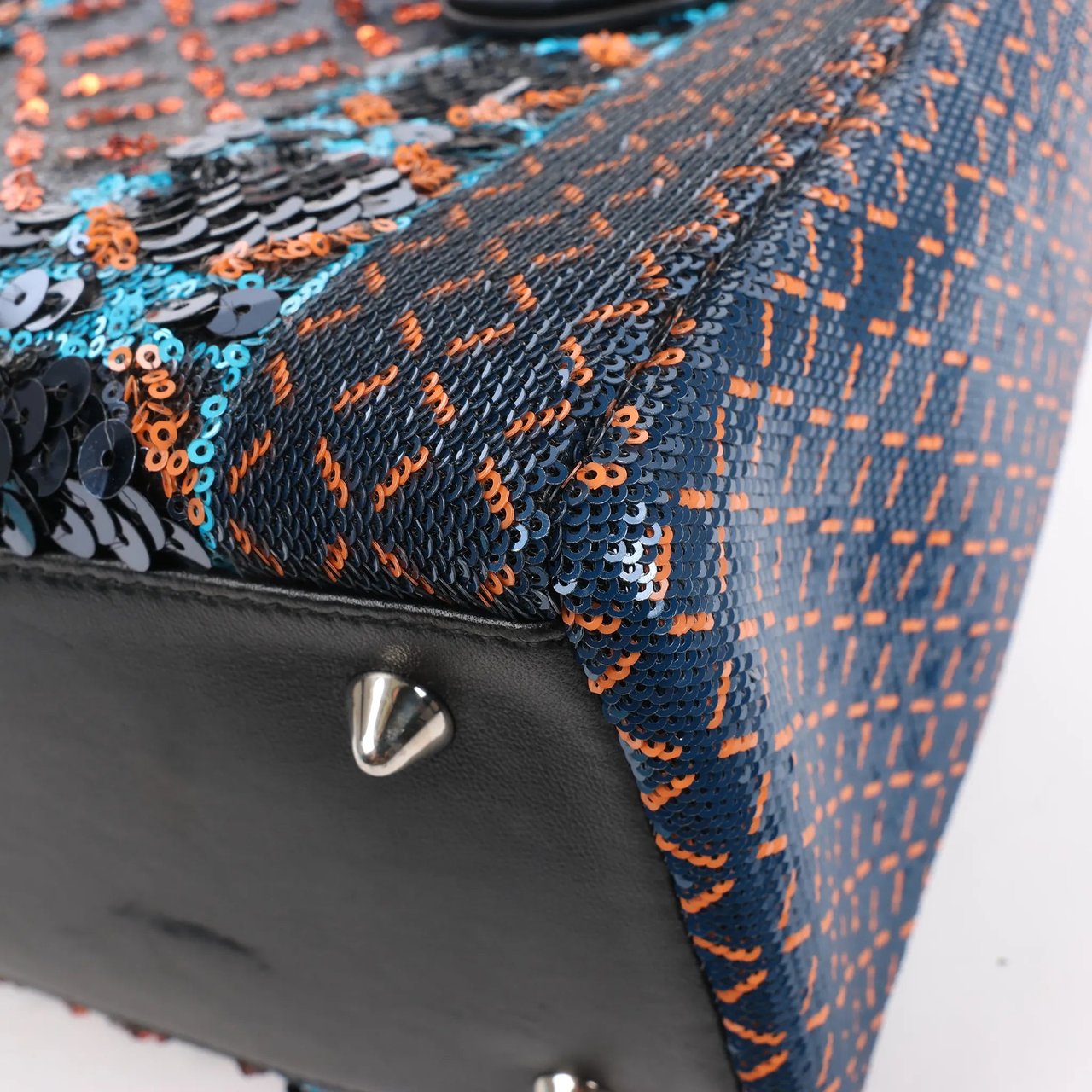 Dior Dior Lady Dior Sequins Medium Handbag in Navy Blue Navy