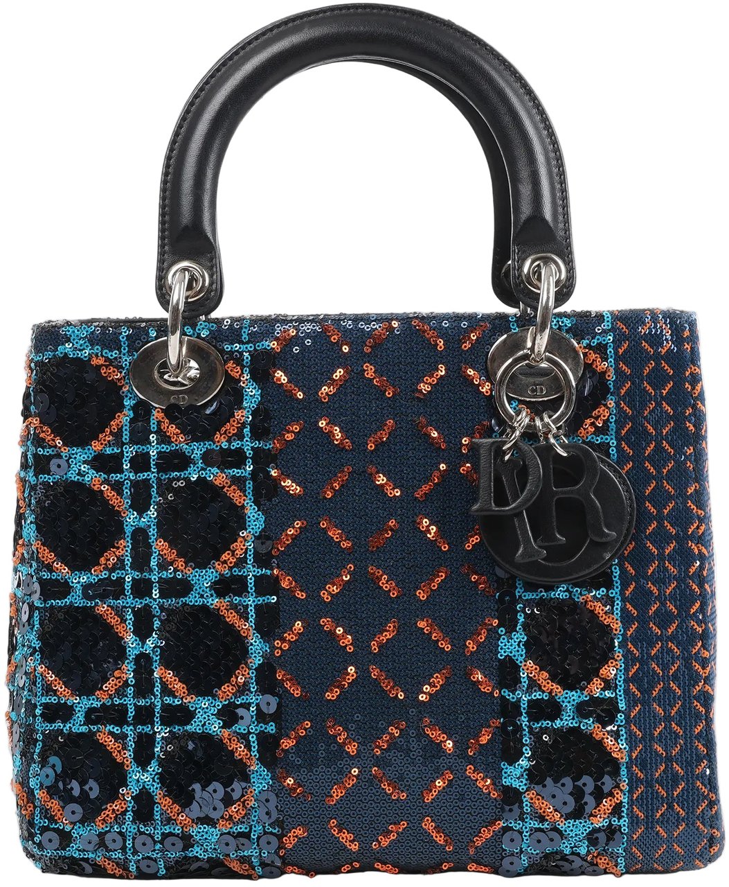 Dior Dior Lady Dior Sequins Medium Handbag in Navy Blue Navy