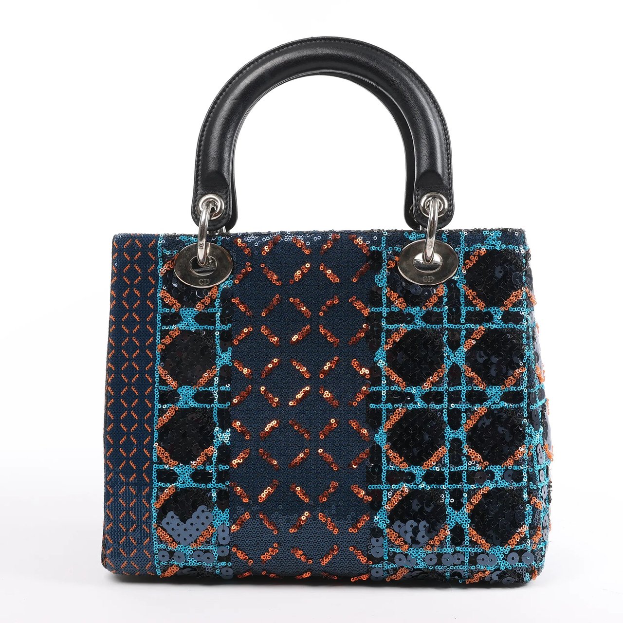 Dior Dior Lady Dior Sequins Medium Handbag in Navy Blue Navy