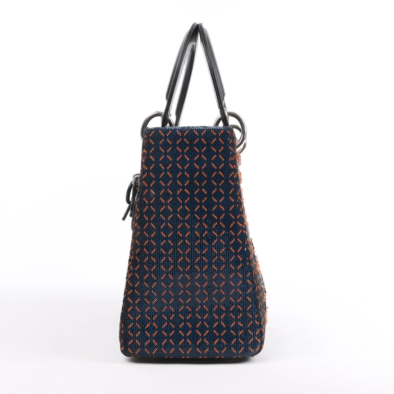 Dior Dior Lady Dior Sequins Medium Handbag in Navy Blue Navy