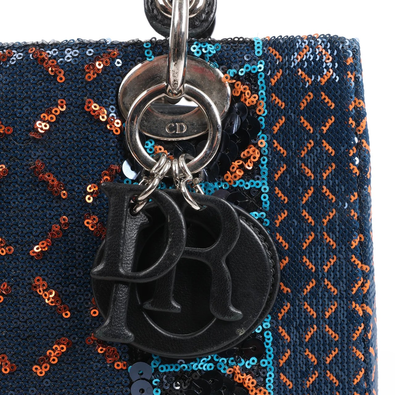 Dior Dior Lady Dior Sequins Medium Handbag in Navy Blue Navy