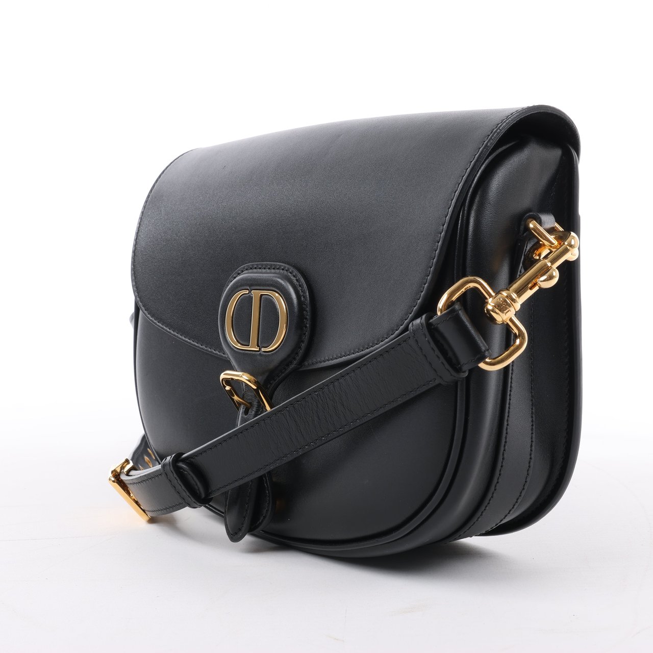 Dior Dior Bobby Medium Calfskin Flap Shoulder Bag in Black Zwart