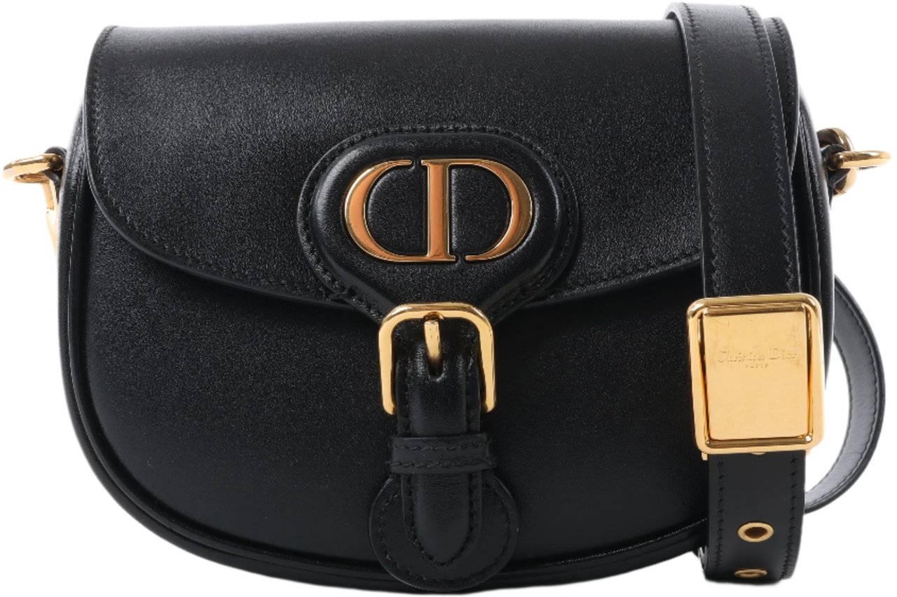 Dior Dior Bobby Small Calfskin Flap Shoulder Bag in Black Zwart