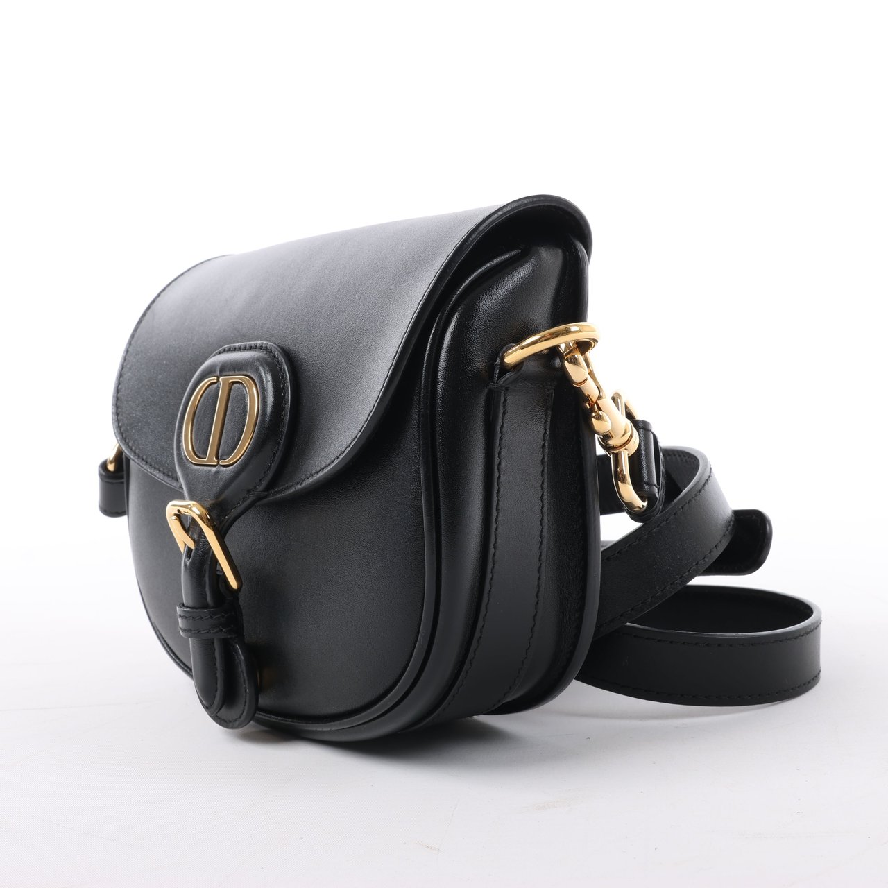 Dior Dior Bobby Small Calfskin Flap Shoulder Bag in Black Zwart